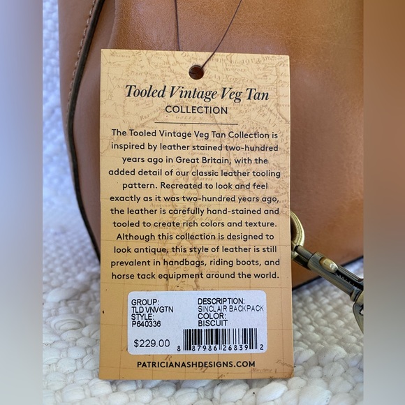 Patricia Nash *Sinclair* Tooled Leather Floral Backpack. NWT. - Picture 8 of 12